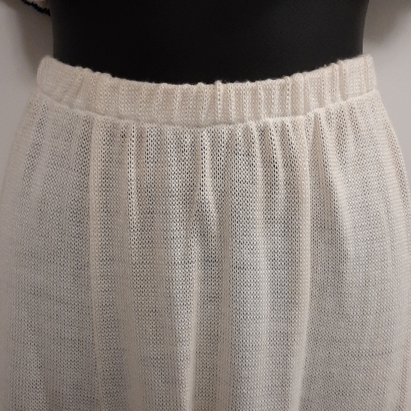 Vintage Lillian Two Piece Short Sleeve Top & Skirt Size Large Beige Floral Edge - Picture 5 of 8